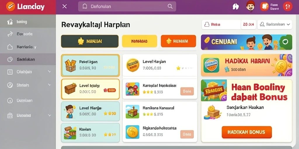 Tampilan level seru yang penuh tantangan dan rintangan.