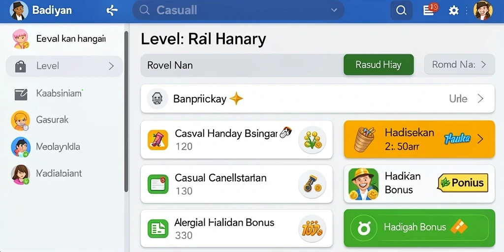 Ruang permainan slot yang colorful dan menghibur.